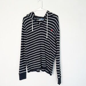 POLO Ralph Lauren Cotton Stripe Nautical Preppy Hoodie women size Large